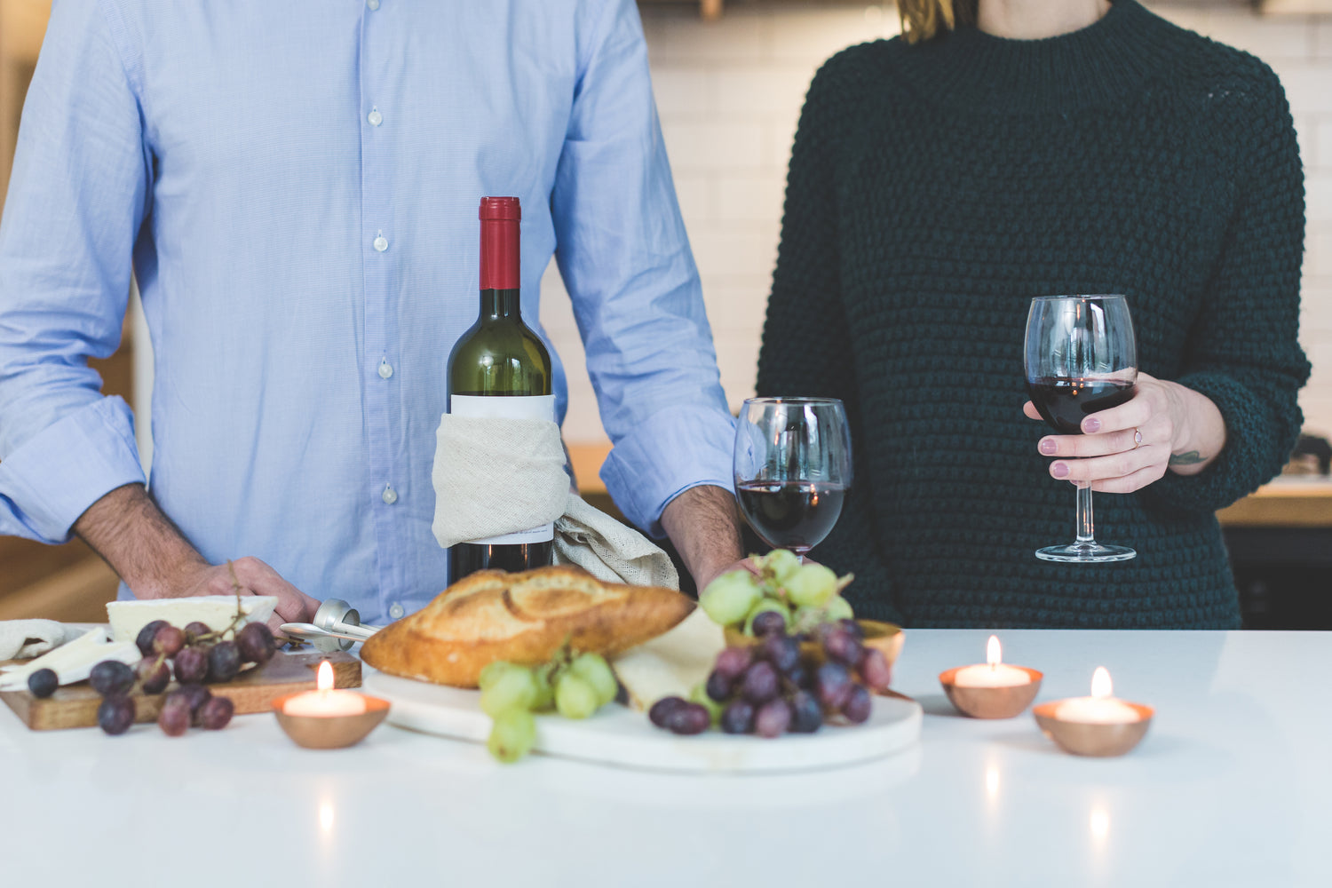 wine and orderves